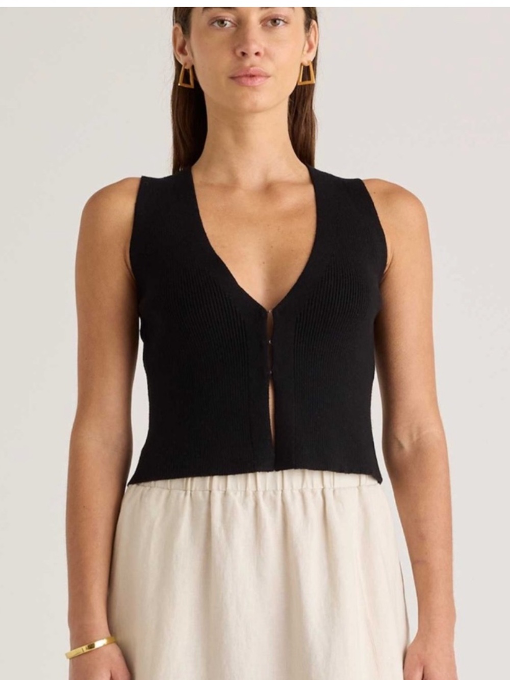 Quince | Eco-Knit Split Front Sweater Vest